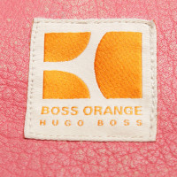 Boss Orange Veste en cuir rouge corail