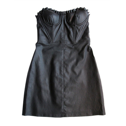 Grlfrnd Kleid aus Leder in Schwarz