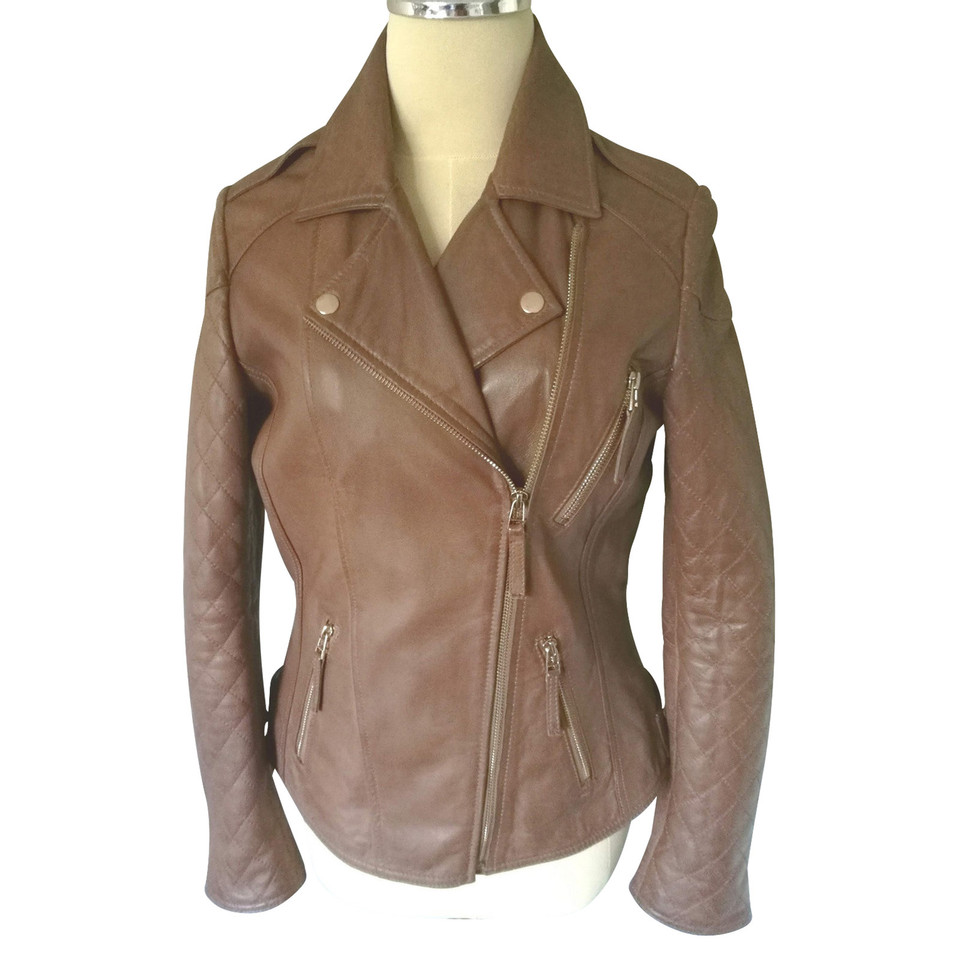 Clements Ribeiro Jacket/Coat Leather in Brown