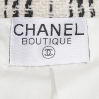 Chanel Bouclé-Blazer in Creme/Schwarz