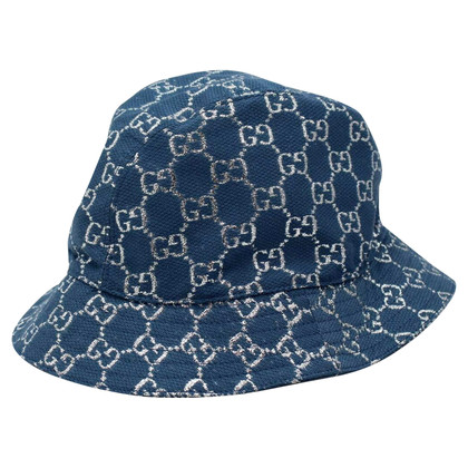 Gucci Hut/Mütze aus Jeansstoff in Blau