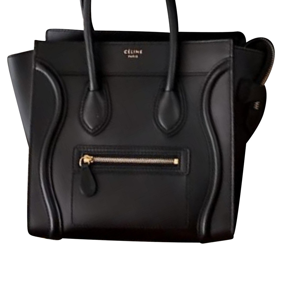 Céline Luggage in Pelle in Nero