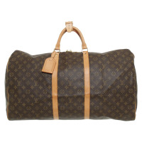 Louis Vuitton Keepall 60 in Tela in Marrone