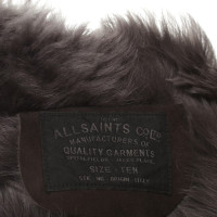 All Saints Sheepskin coat in grey