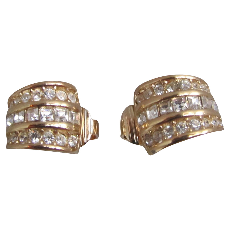 Christian Dior Rhinestone goldplated earrings.