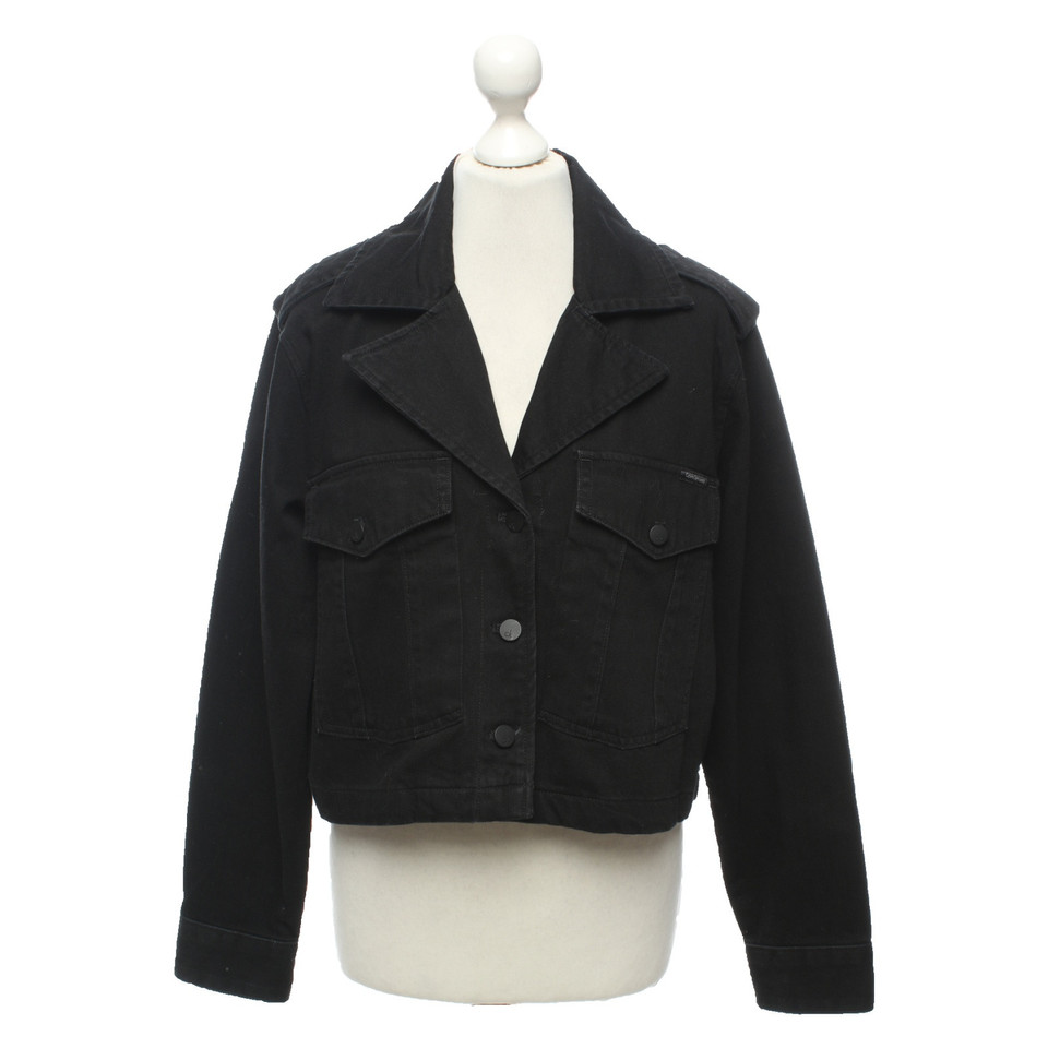 Calvin Klein Jacke/Mantel aus Baumwolle in Schwarz