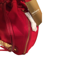 Moschino Medium Nylon Bucket Bag Red