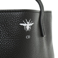 Christian Dior D-Bee Shopping Bag aus Leder in Schwarz