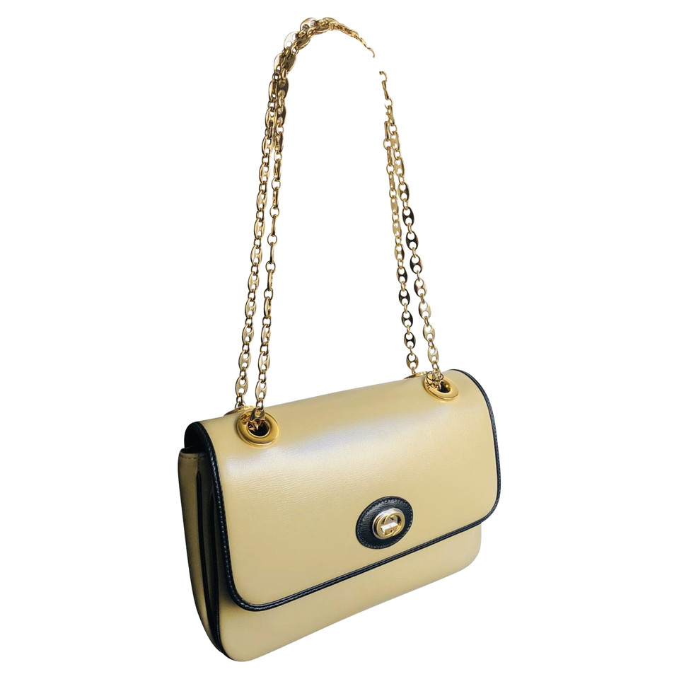 Gucci Marina Chain Bag in Pelle in Beige