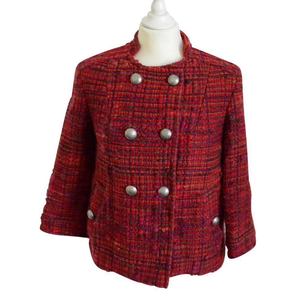 Etro Jacke/Mantel aus Wolle in Rot