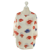 Msgm Aquarel print zijden blouse
