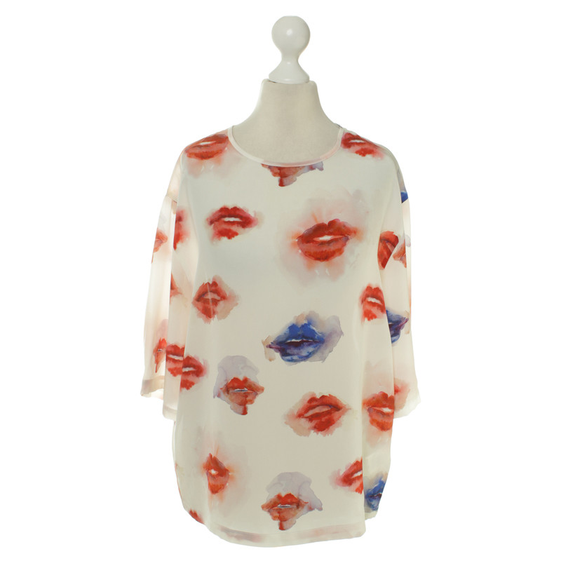 Msgm Aquarel print zijden blouse