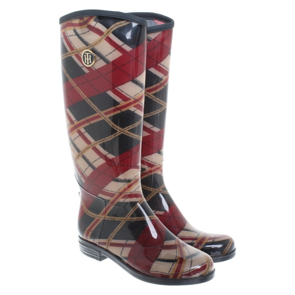 Tommy Hilfiger Rubber boots with plaid pattern