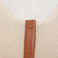 Hermès Top in maglia color sabbia
