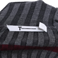 T By Alexander Wang Robe en tricot gris / Bordeaux
