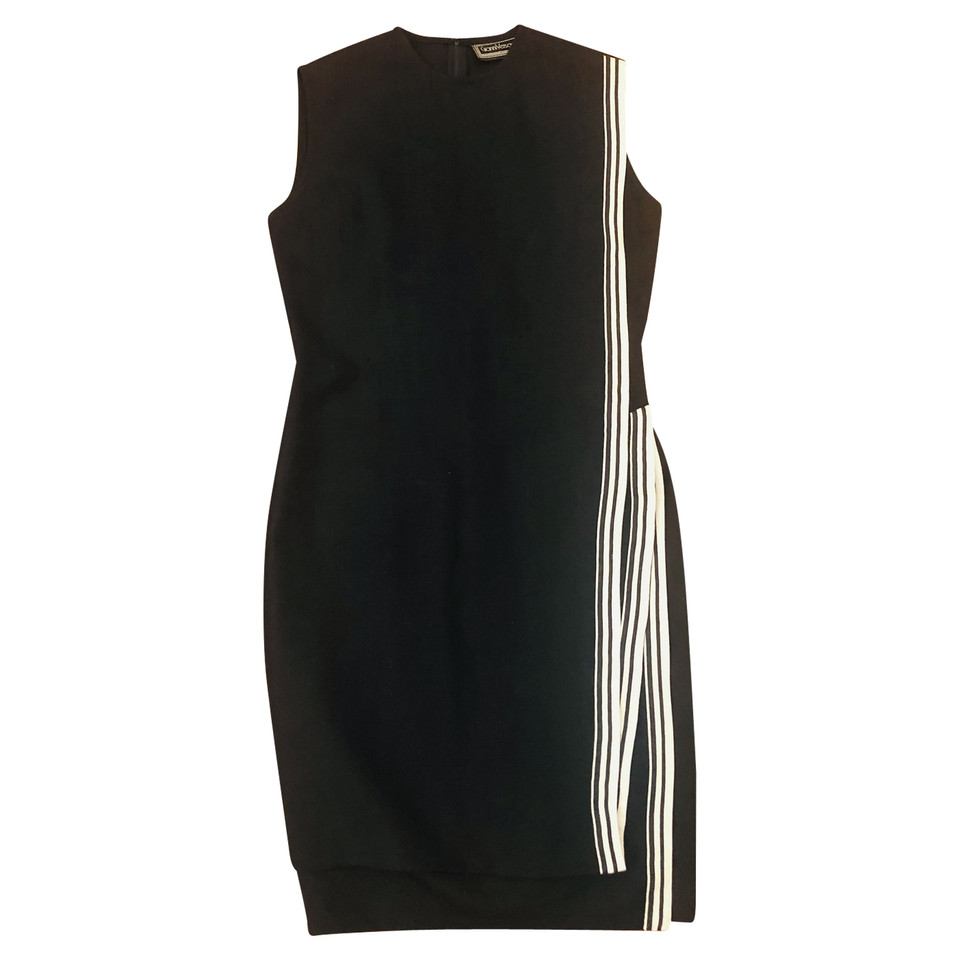 Gianni Versace Kleid aus Leinen in Schwarz