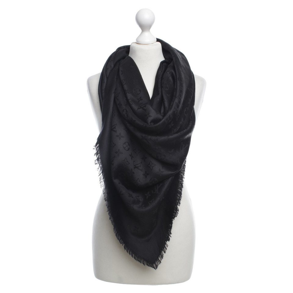 Louis Vuitton Monogram scarf in black - Buy Second hand Louis Vuitton Monogram scarf in black ...