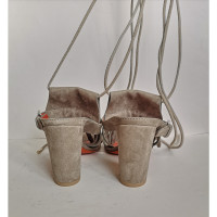 Santoni Sandalen aus Leder in Grau