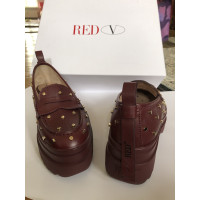Red (V) Slippers/Ballerinas Leather in Bordeaux