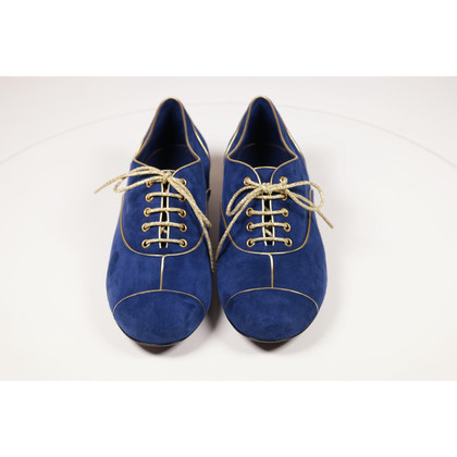 Chanel Lace-up shoes Suede in Blue