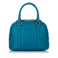 Gucci Guccissima Dome Bag aus Leder in Blau