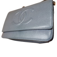 Chanel Wallet on Chain aus Leder in Blau