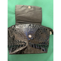 Piquadro Täschchen/Portemonnaie aus Lackleder in Schwarz