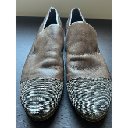 Brunello Cucinelli Slippers/Ballerinas Leather in Brown