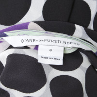 Diane Von Furstenberg zijden jurk met puntpatroon