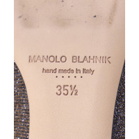Manolo Blahnik Slippers/Ballerinas Leather in Silvery