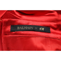 Balmain X H&M Gonna in Seta in Rosso