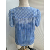 Antik Batik Top en Soie en Bleu