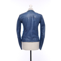 Trussardi Jacket/Coat Leather in Blue