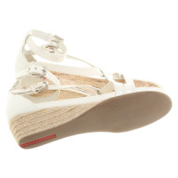 Prada Wedges Patent leather in White