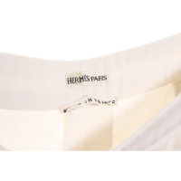 Hermès Hose aus Leinen in Weiß
