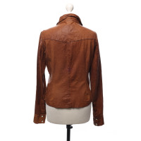All Saints Jacket/Coat Leather in Brown