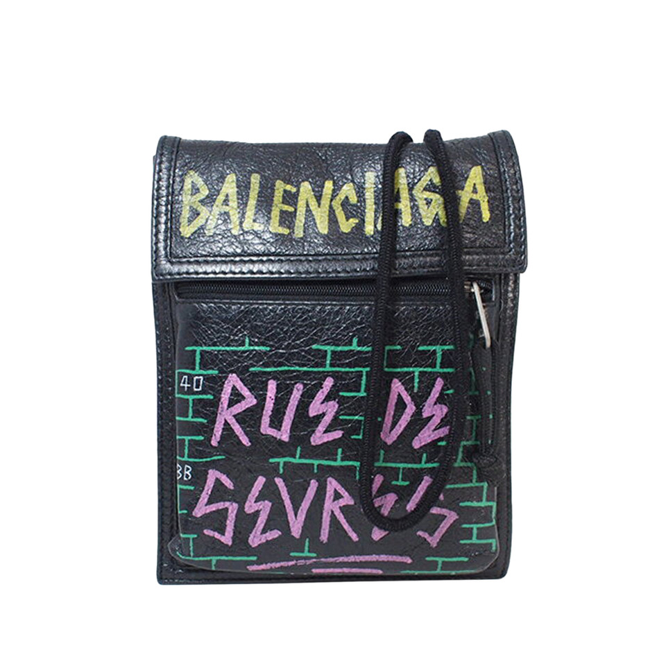 Balenciaga Graffiti Explorer Pouch Leather Crossbody Bag