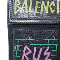 Balenciaga Graffiti Explorer Pouch Leather Crossbody Bag