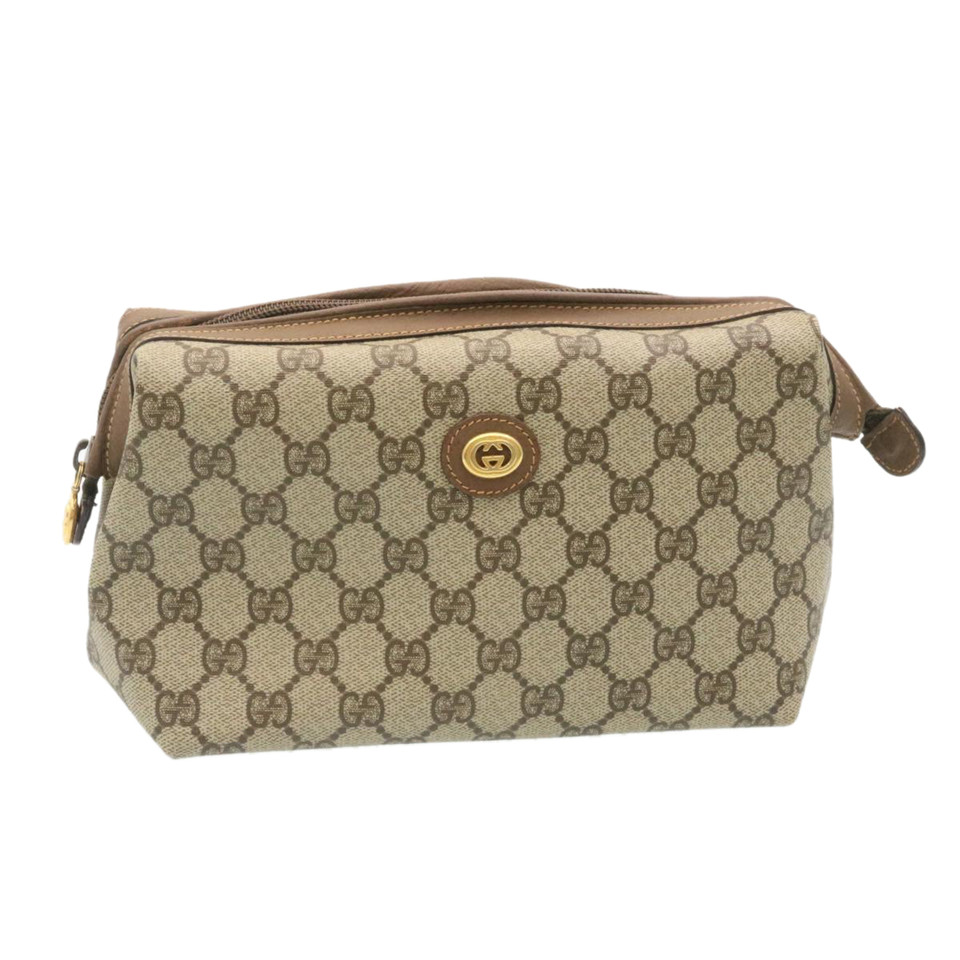 Gucci Clutch Bag Canvas in Beige