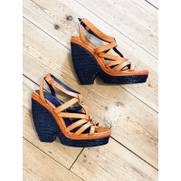 Balenciaga Sandales en Cuir en Orange