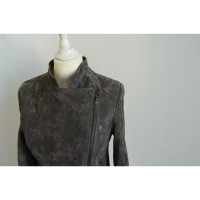 René Lezard Jacket/Coat Suede in Grey