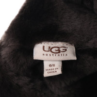 Ugg Australia Cappello in pelle di agnello marrone scuro