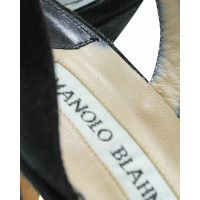 Manolo Blahnik Sandals Suede in Black