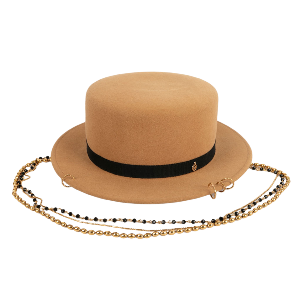 Maison Michel Chapeau/Casquette en Laine en Beige