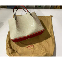 Christian Louboutin Cabarock Shopping Bag in pelle color crema