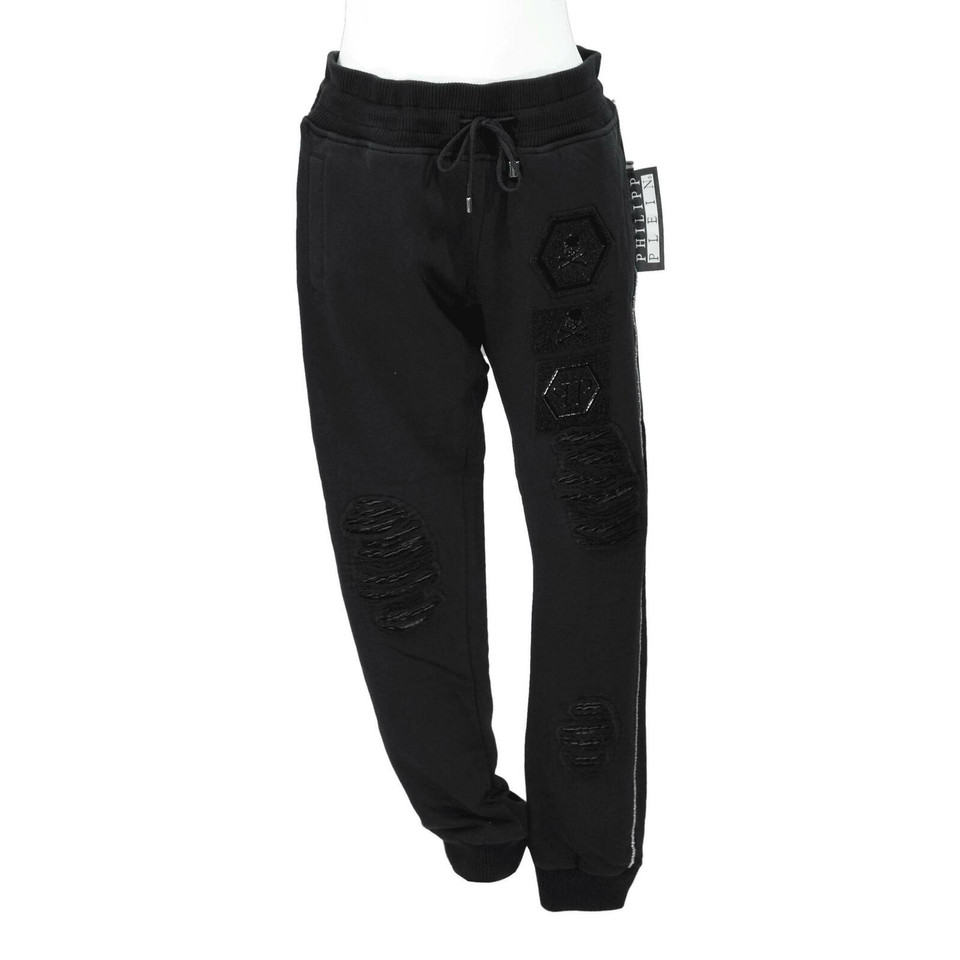 Philipp Plein Paio di Pantaloni in Cotone in Nero