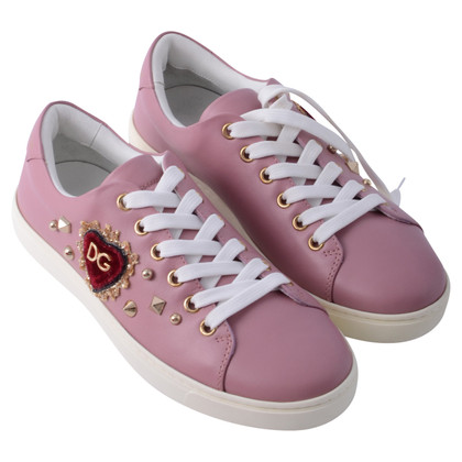 Dolce & Gabbana Sneakers aus Leder in Rosa / Pink