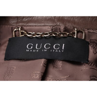 Gucci Jas/Mantel Leer in Taupe
