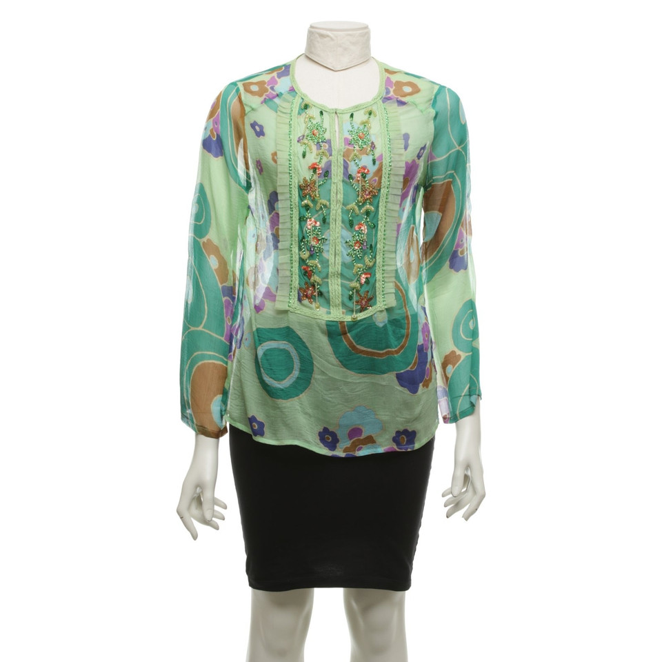 Antik Batik Bluse mit floralem Muster