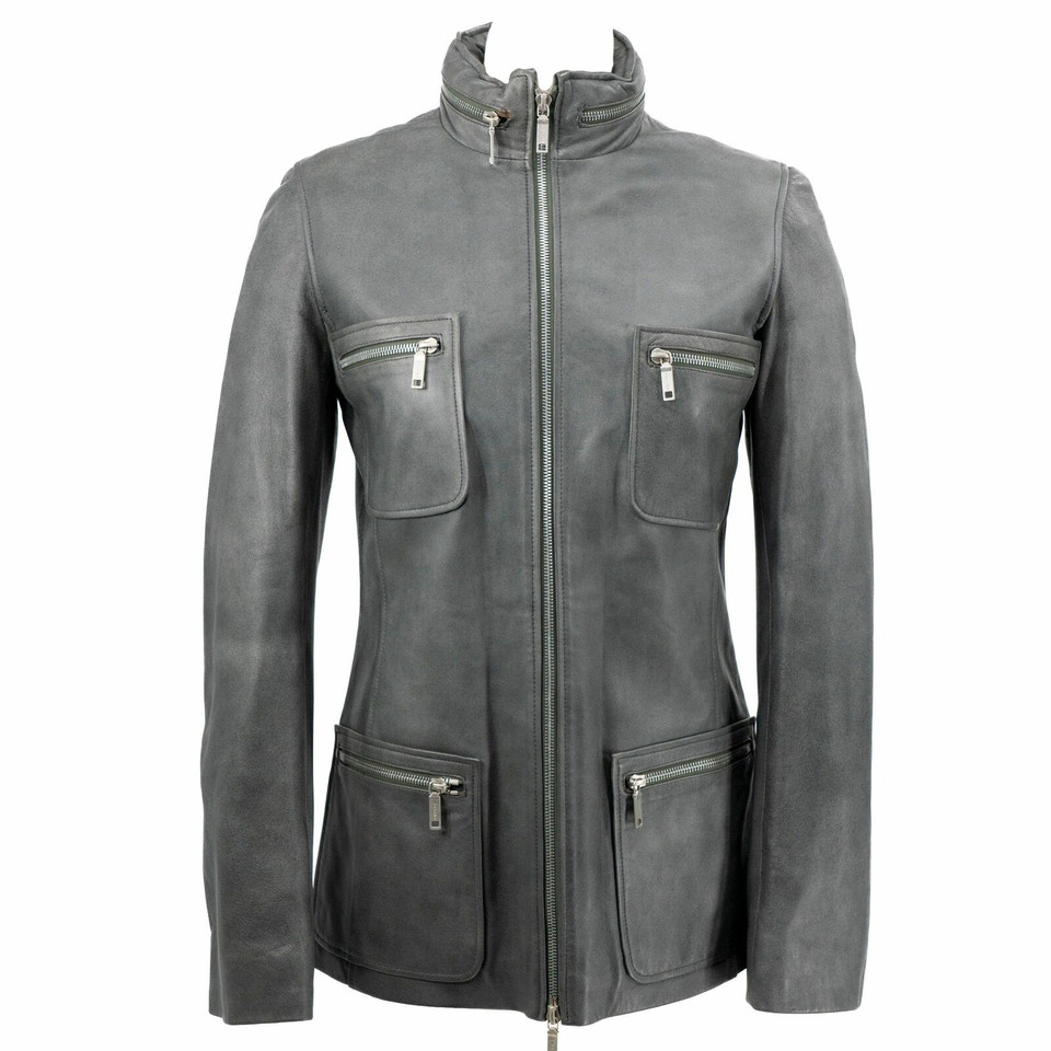 Céline Jacket/Coat Leather in Grey